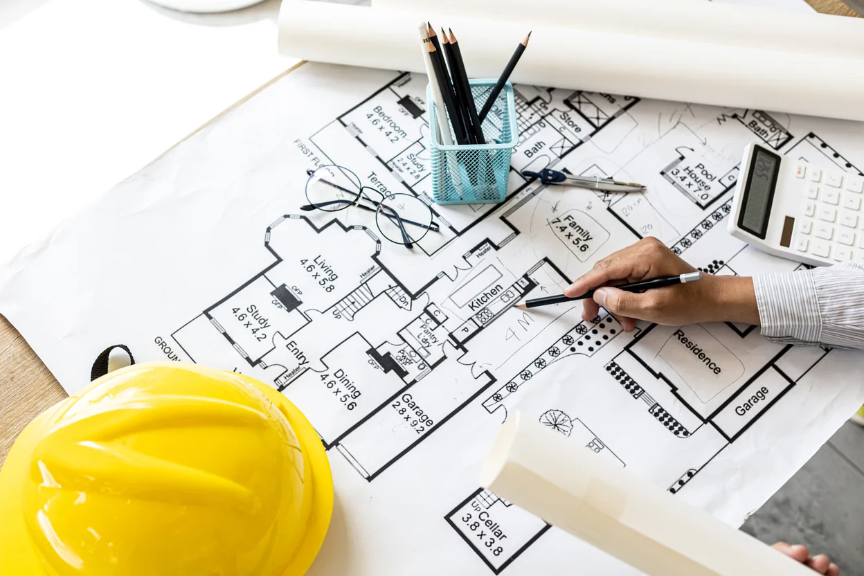 Facility layout drawings with engineering tools
